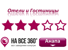 Отели Анапы 3* звезды, цены, описание, фотографии номеров, условия бронирования, виртуальные туры, отзывы на сайте: anapa.navse360.ru